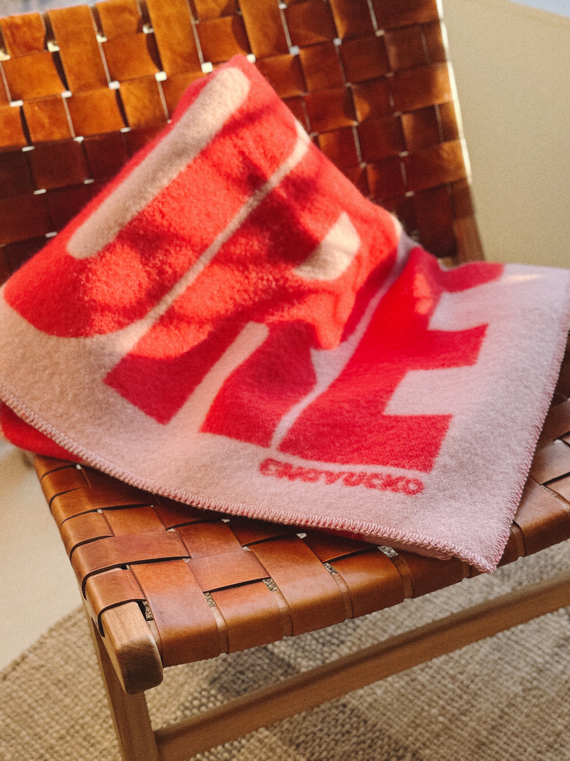 Woll-Decke AMORE, Rosa/Rot