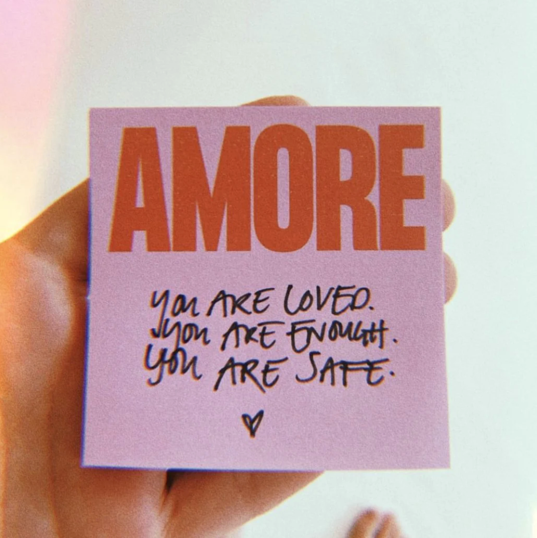 AMORE sticky notes – pink/red, 50 sheets