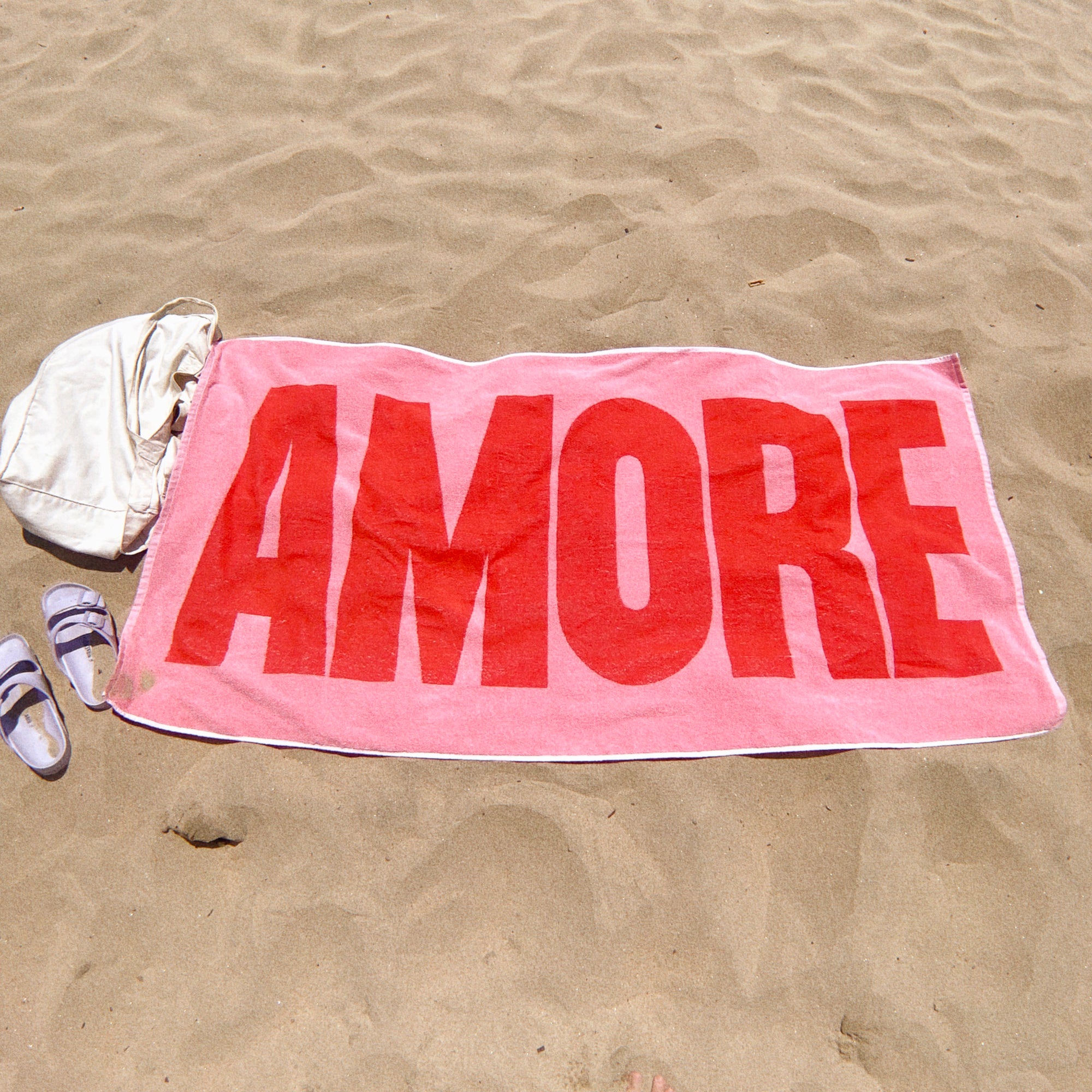 Bade-/Strandtuch AMORE, Rosa/Rot