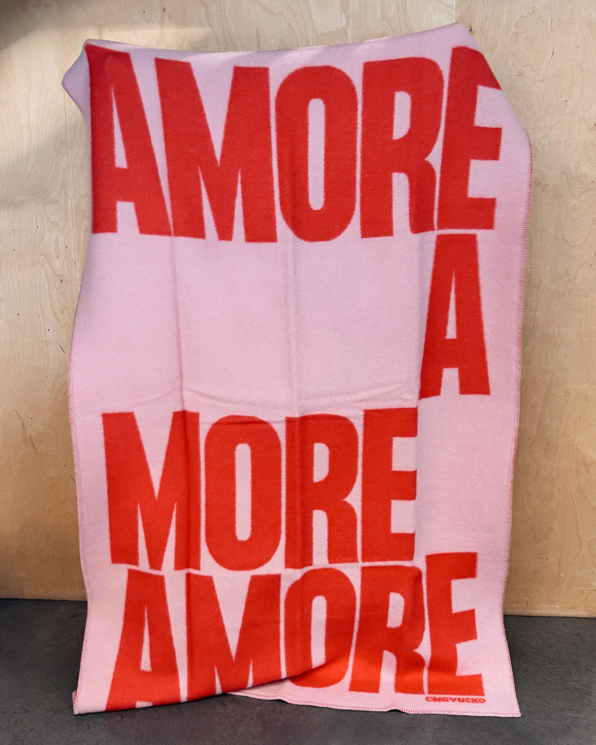 Woll-Decke AMORE, Rosa/Rot