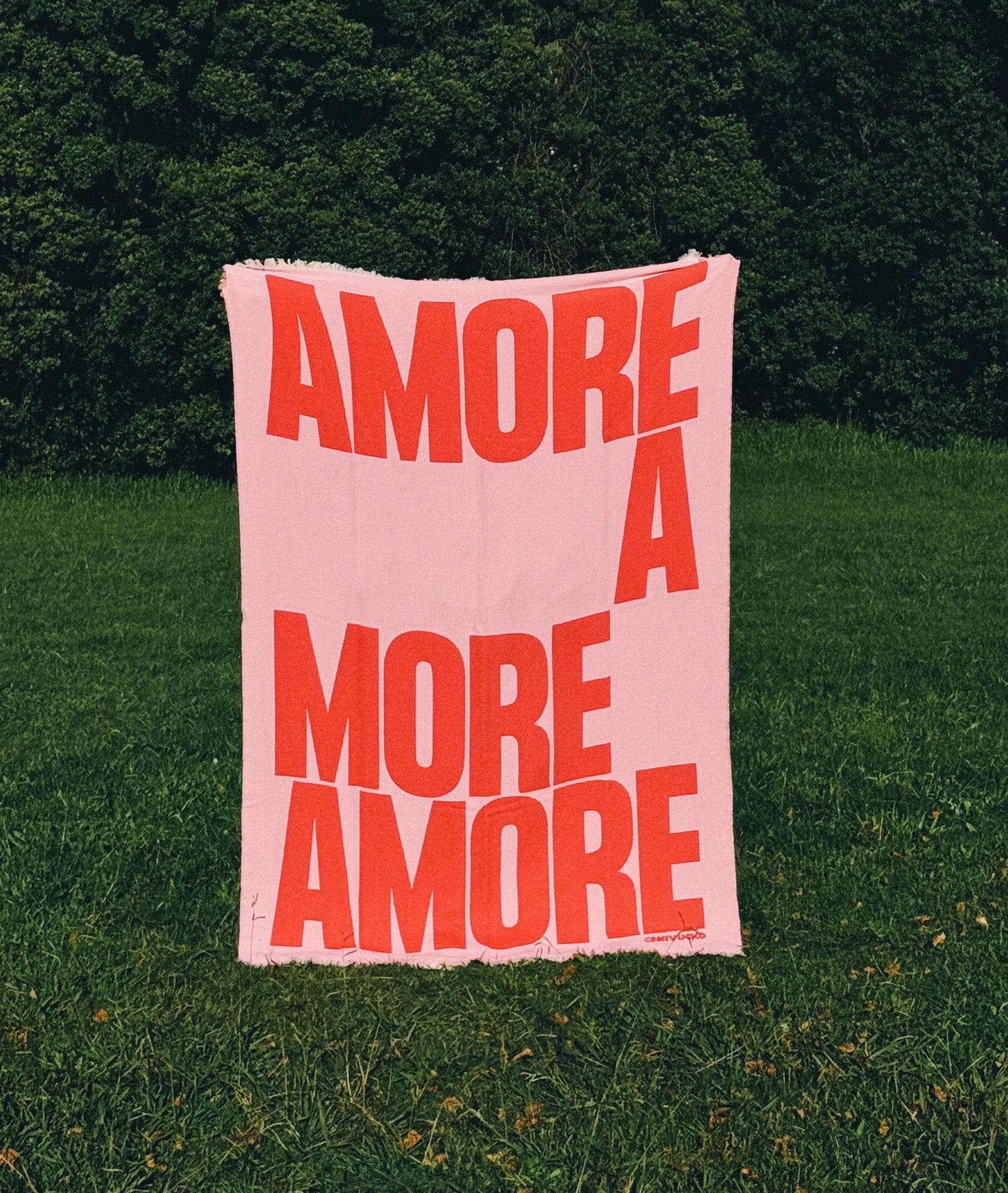 Baumwoll-Decke AMORE, Rosa/Rot