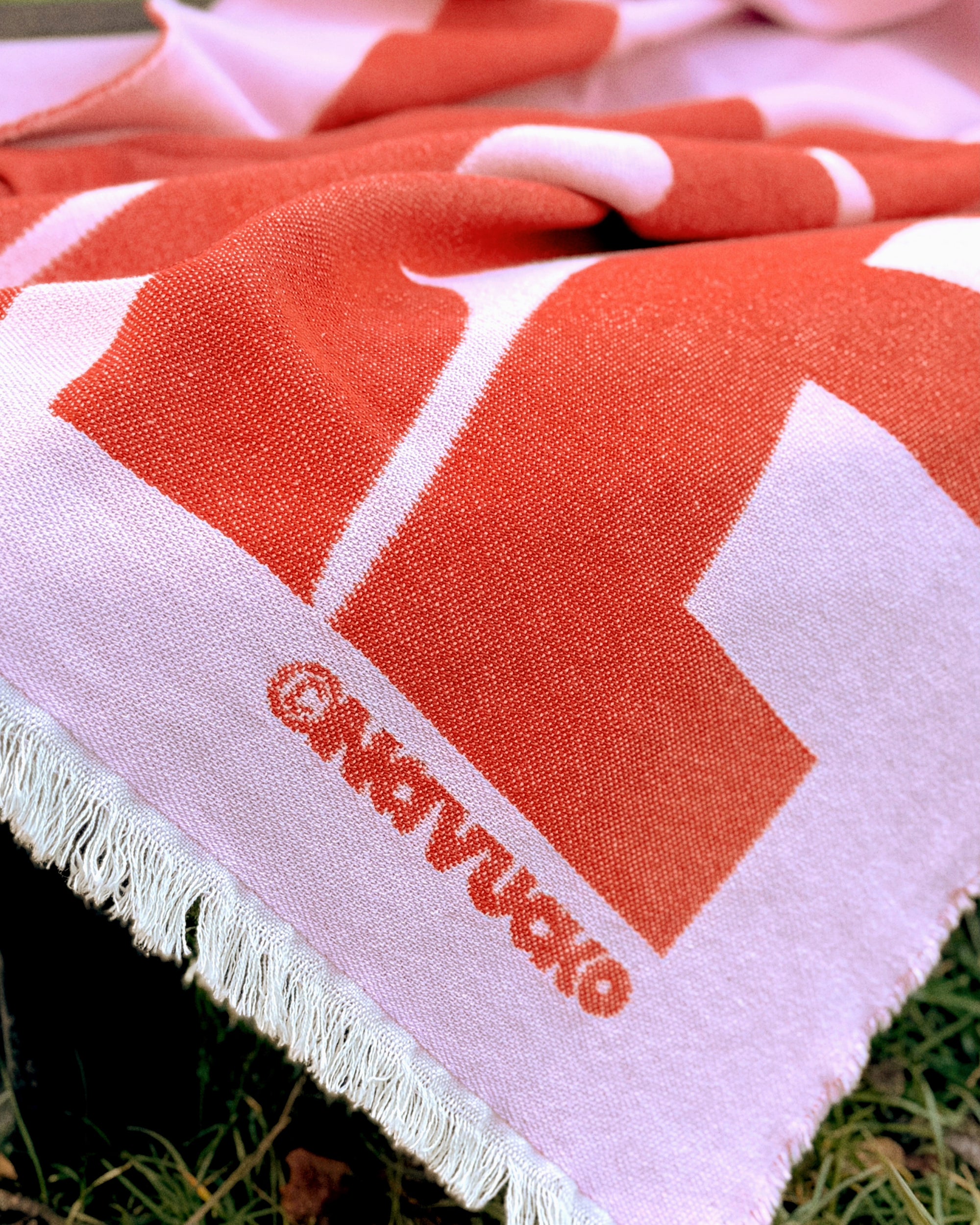 Baumwoll-Decke AMORE, Rosa/Rot