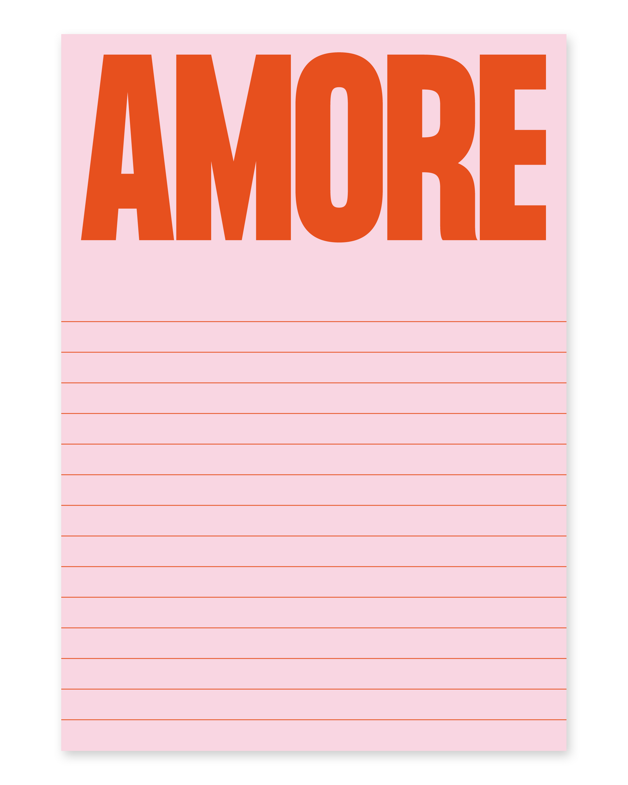 Notizblock AMORE DIN A5 Rosa/Rot – hochwertiger Schreibblock mit AMORE-Design von NAVUCKO