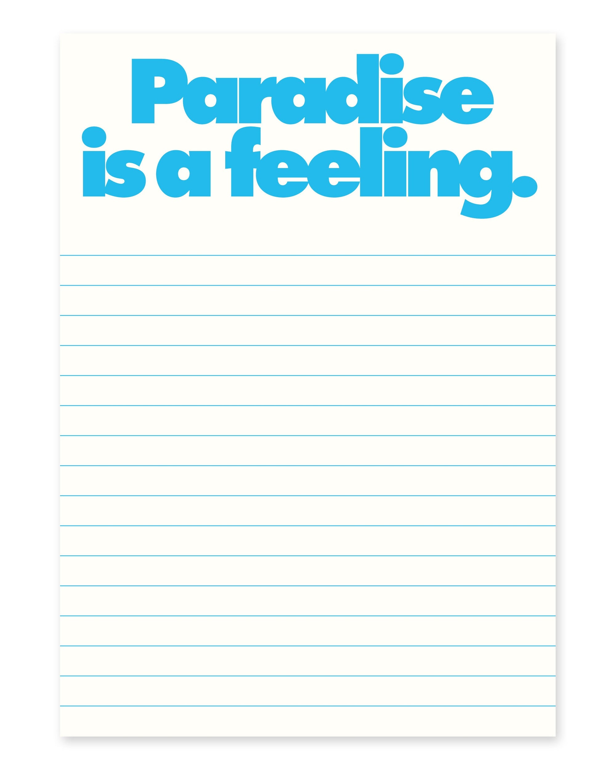 Notizblock PARADISE IS A FEELING. DIN A5 – hochwertiger Schreibblock von NAVUCKO