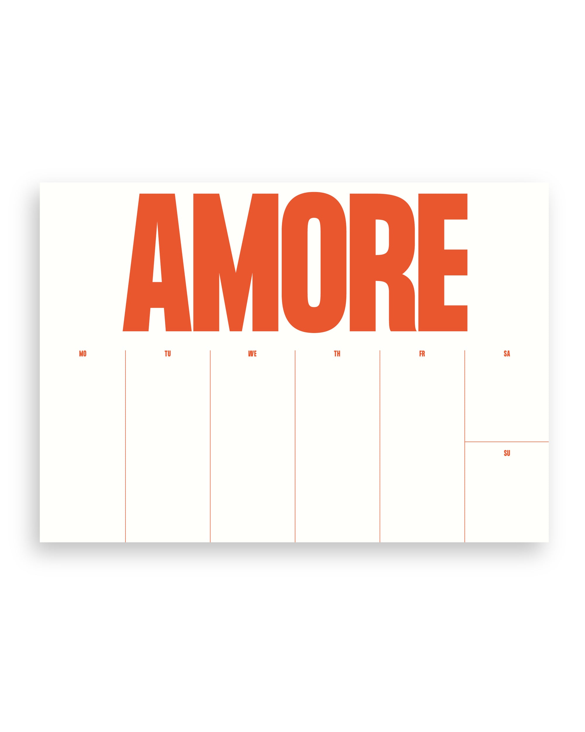 Wochenplaner AMORE DIN A4 – Papier-Planer mit AMORE-Design – Geschenkidee für Lover – NAVUCKO