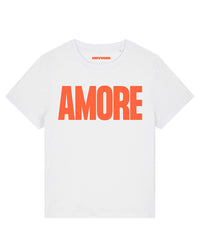 Damen T-Shirt AMORE White – hochwertiges Shirt mit AMORE Design von NAVUCKO