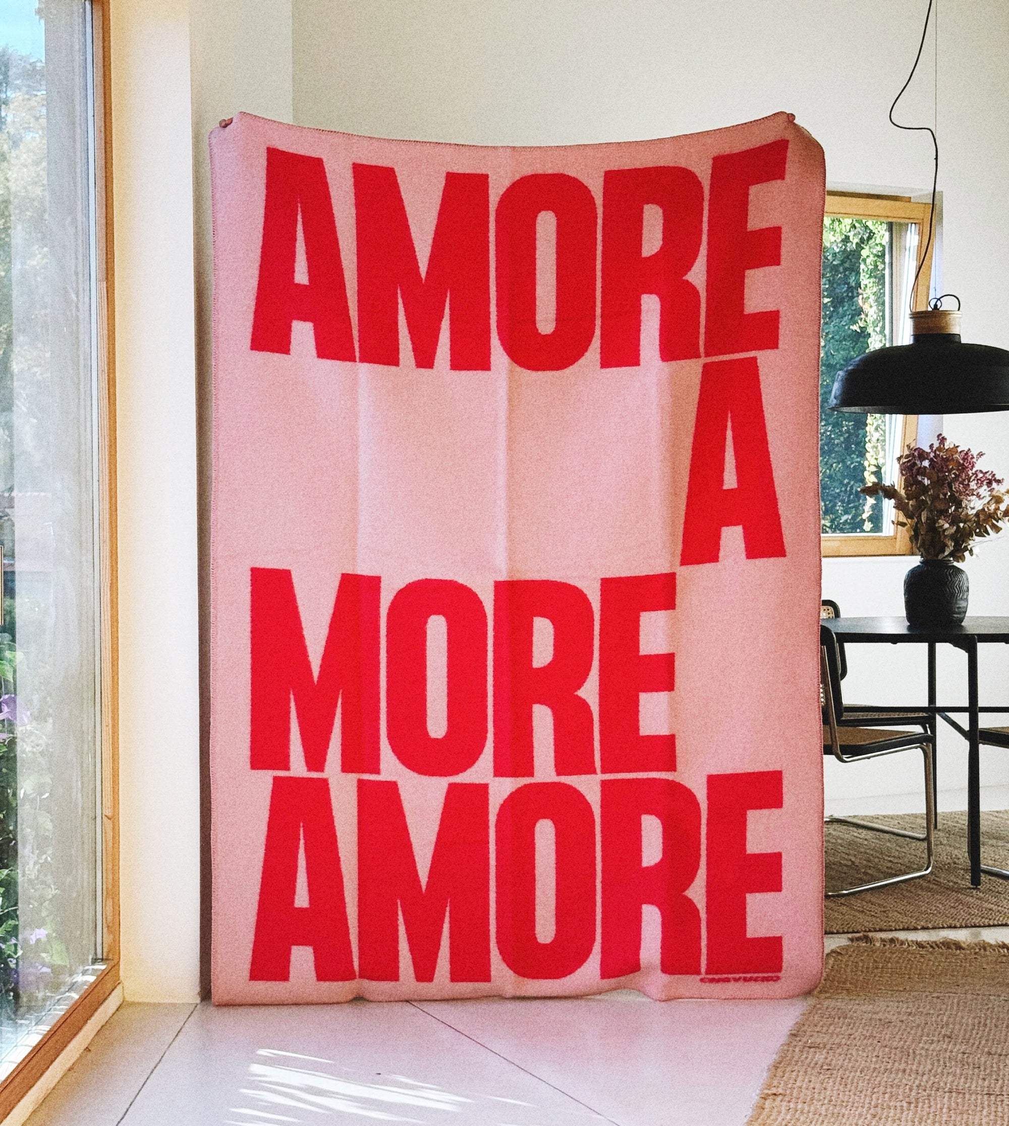 Woll-Decke AMORE, Rosa/Rot