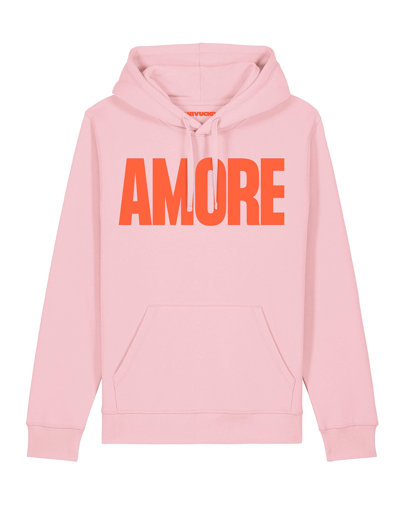 Hoodie AMORE Pink – hochwertiger Kapuzenpullover mit AMORE Design von NAVUCKO