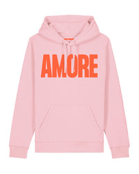 Hoodie AMORE Pink – hochwertiger Kapuzenpullover mit AMORE Design von NAVUCKO