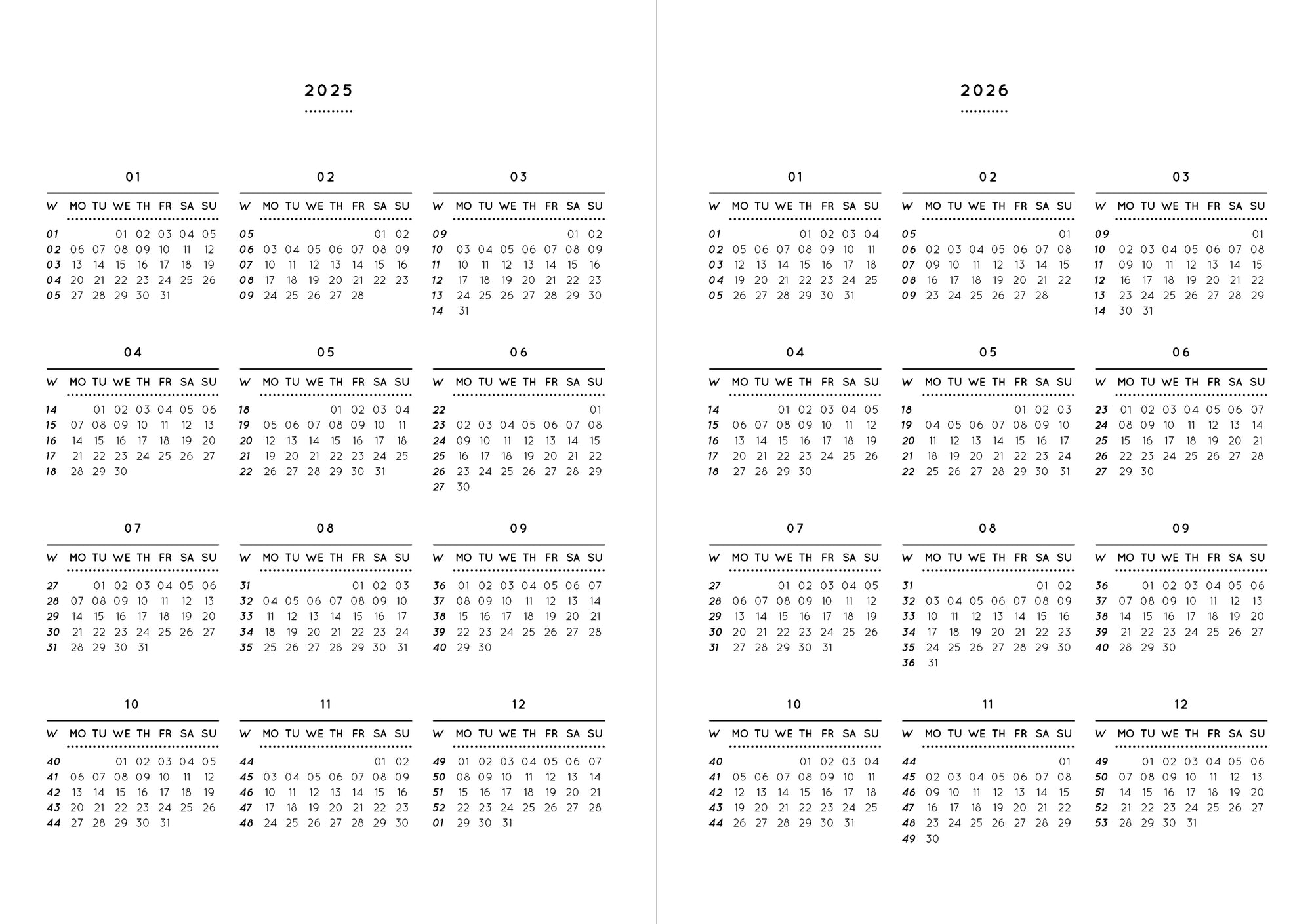 Pocket Calendar / Planner 2025 (DIN A6)