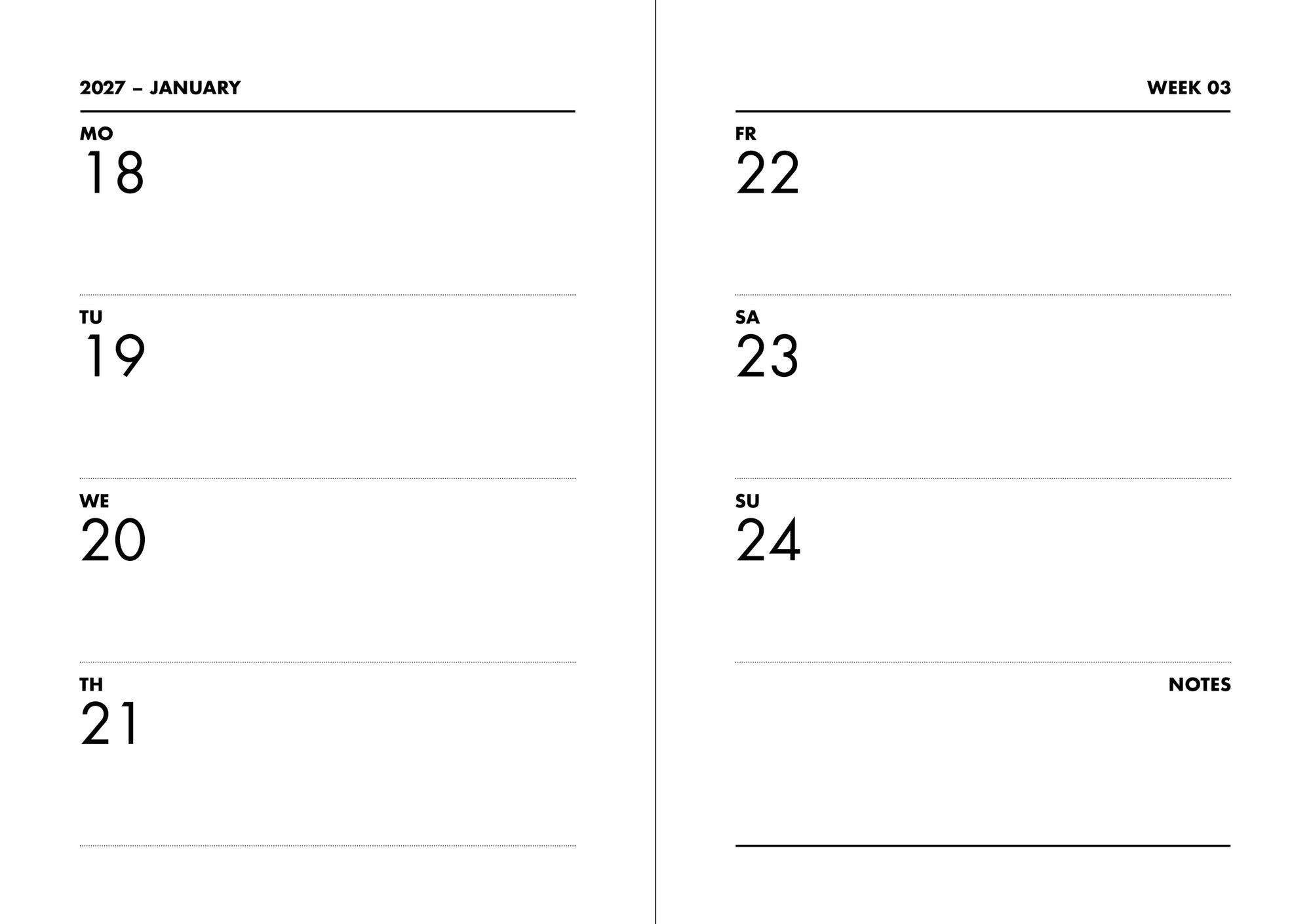 NAVUCKO Pocket Kalender 2027 in Lavender – Softcover Kalender Innenseite-Beispiel 4