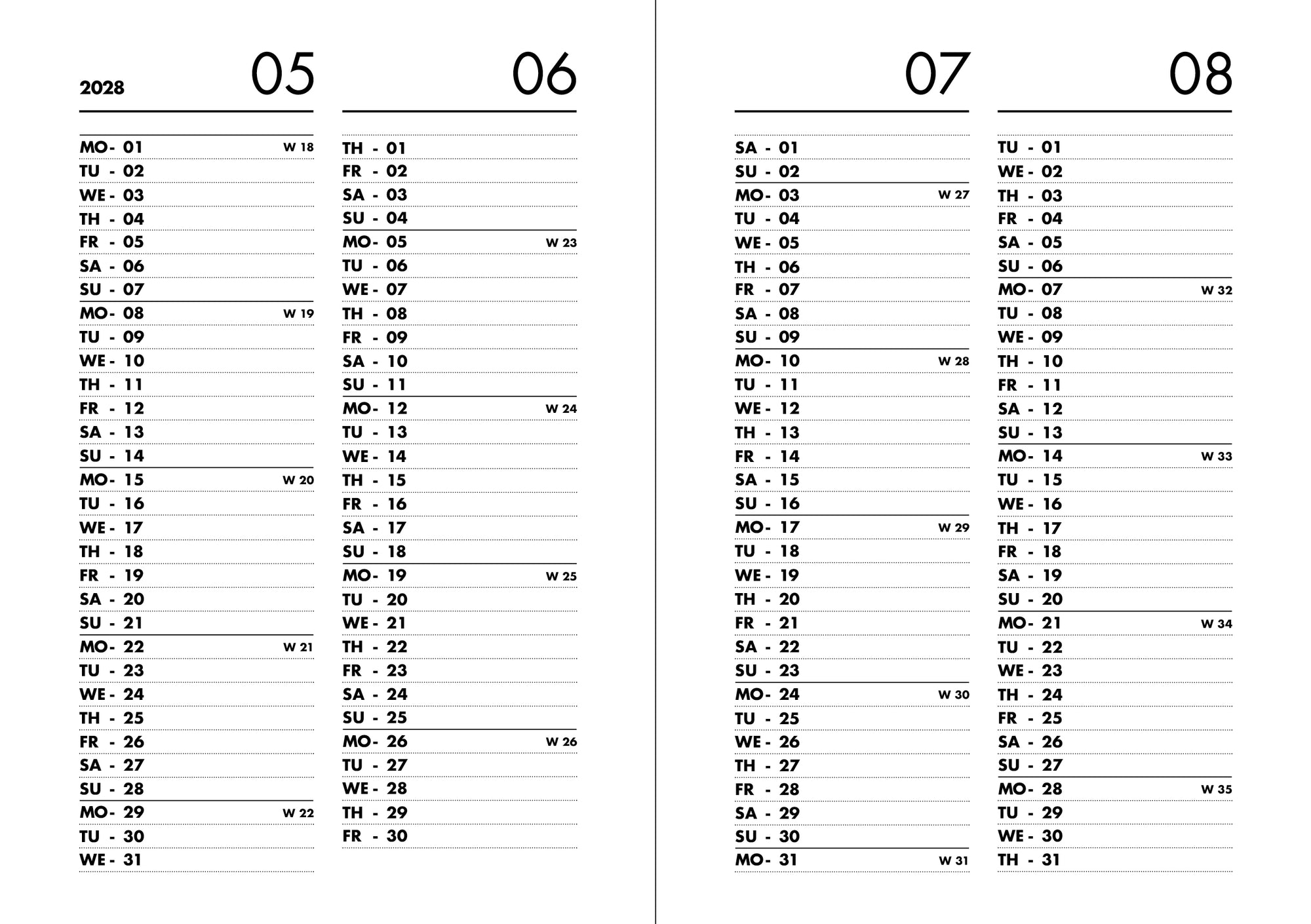 NAVUCKO Pocket Kalender 2027 in Lavender – Softcover Kalender Innenseite-Beispiel 5