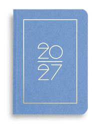 NAVUCKO Pocket Kalender 2027 – Softcover Kalender mit goldenem Rahmen und typografischem 2027 Design, DIN A6