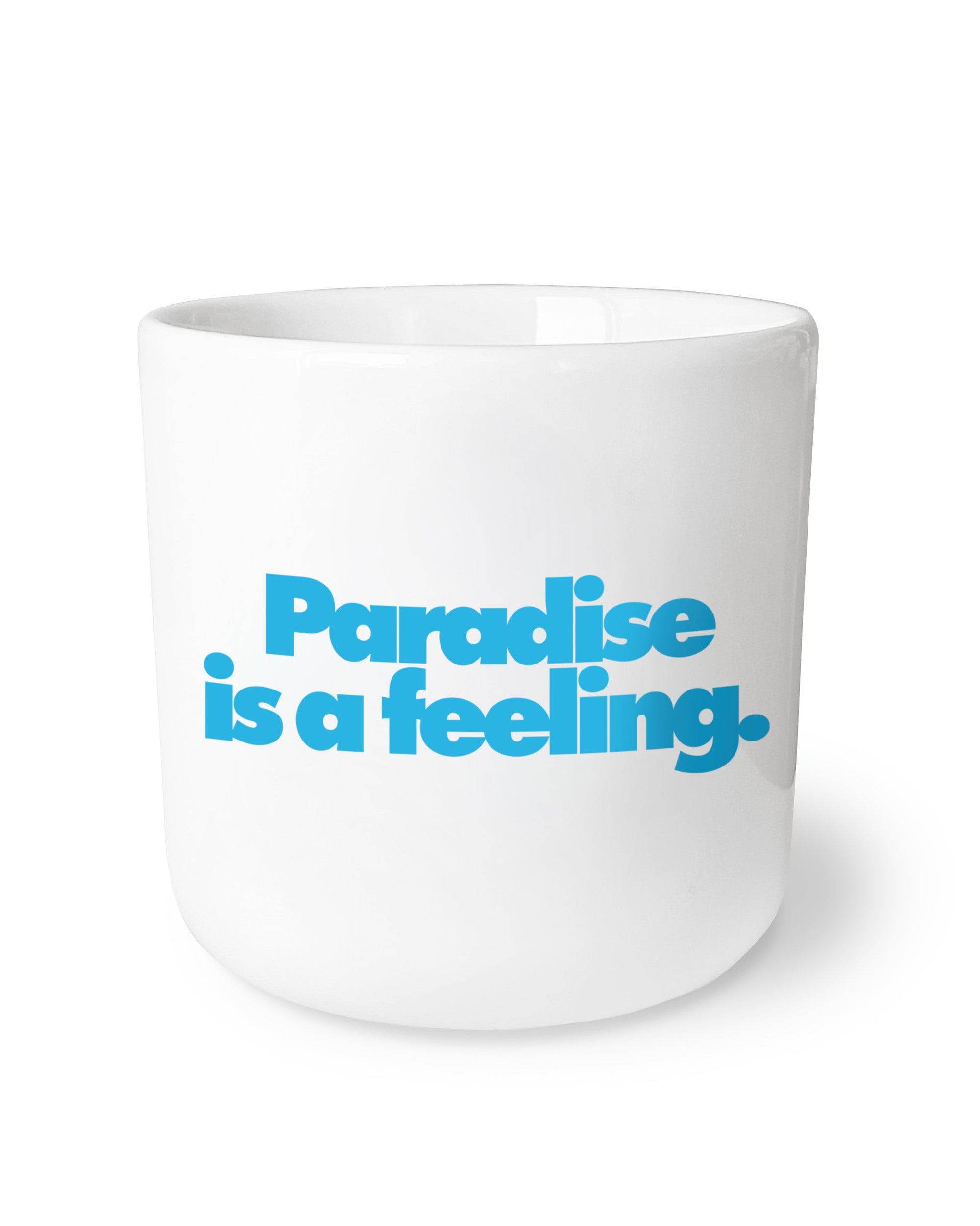 PARADISE IS A FEELING. Porzellanbecher – Detailansicht – NAVUCKO