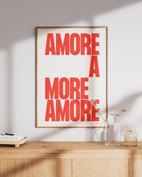 Poster AMORE DIN A2 – hochwertiger Kunstdruck mit AMORE Design von NAVUCKO