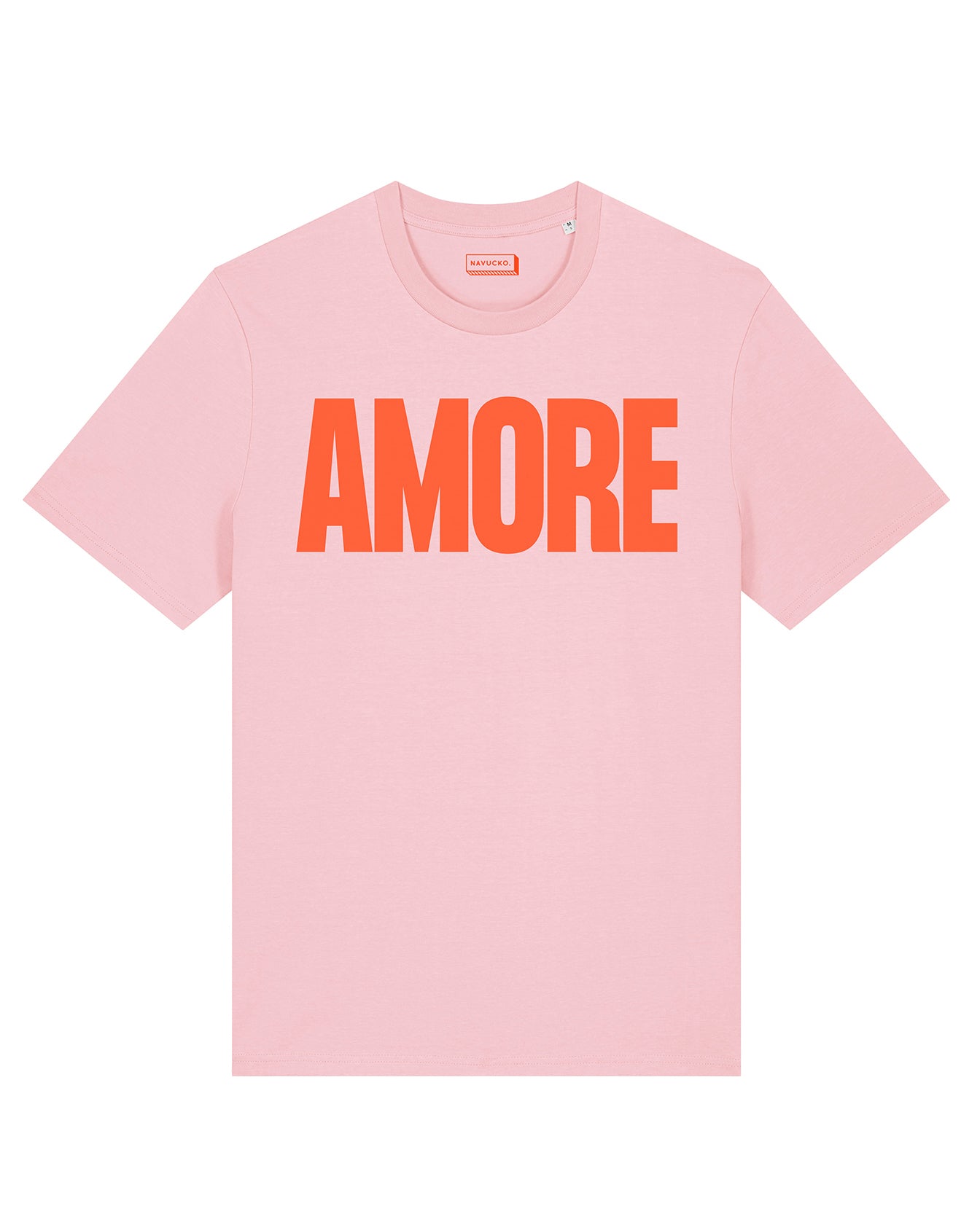 Unisex T-Shirt AMORE Pink – hochwertiges Shirt mit AMORE Design von NAVUCKO