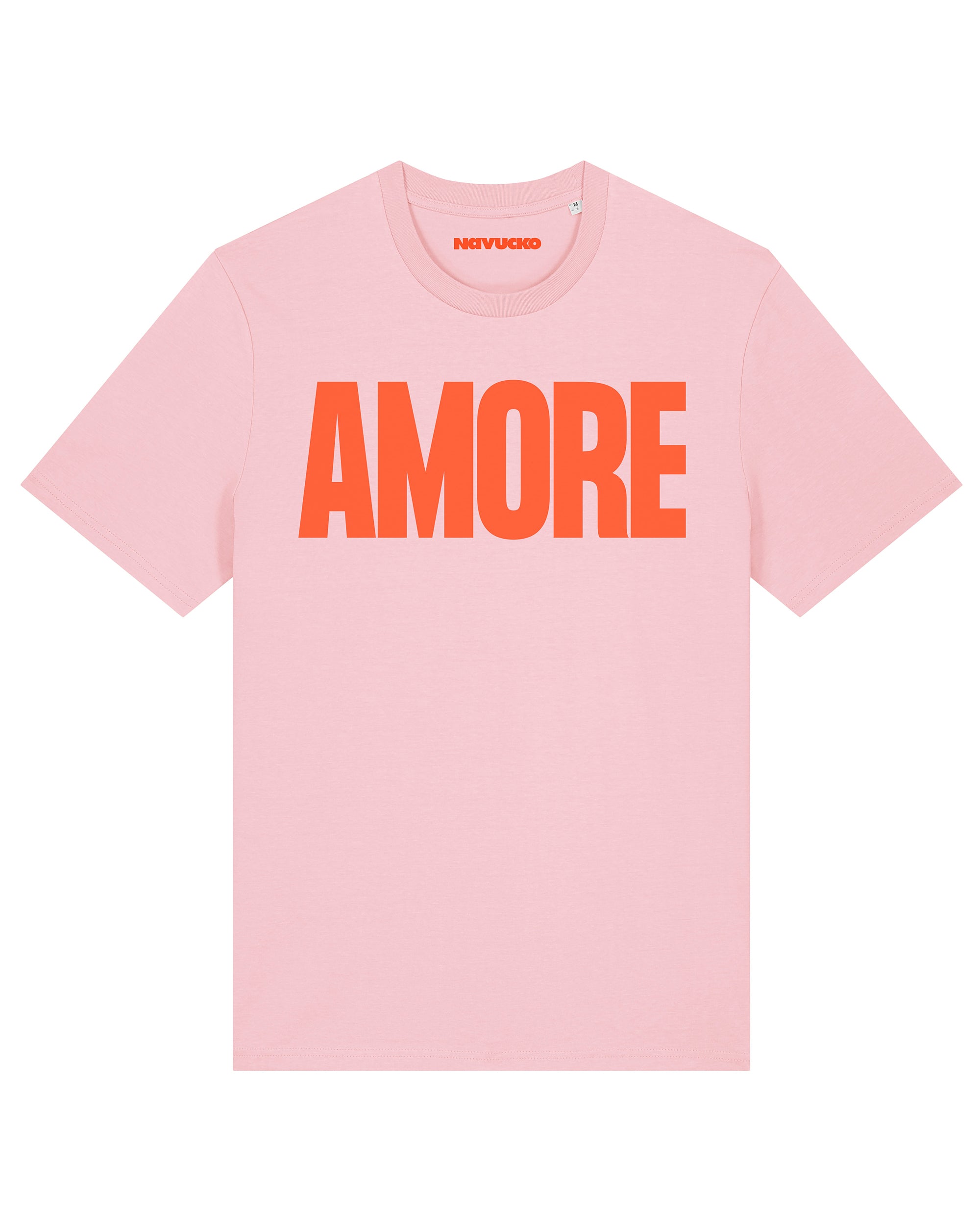 Unisex T-Shirt AMORE Pink – hochwertiges Shirt mit AMORE Design von NAVUCKO