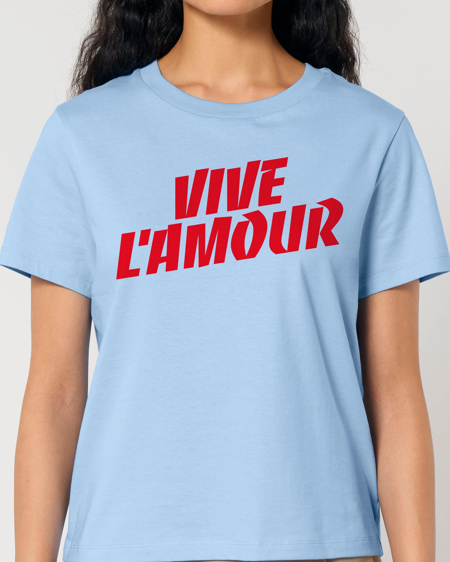 Women's T-Shirt VIVE L'AMOUR, Color Soul Blue