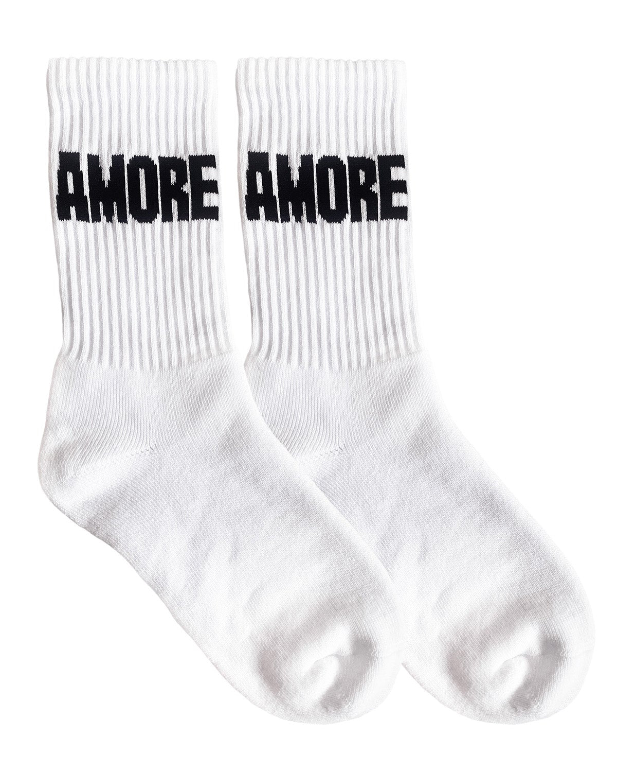 Socken AMORE Schwarz/Weiß – Baumwollsocken mit AMORE-Design von NAVUCKO