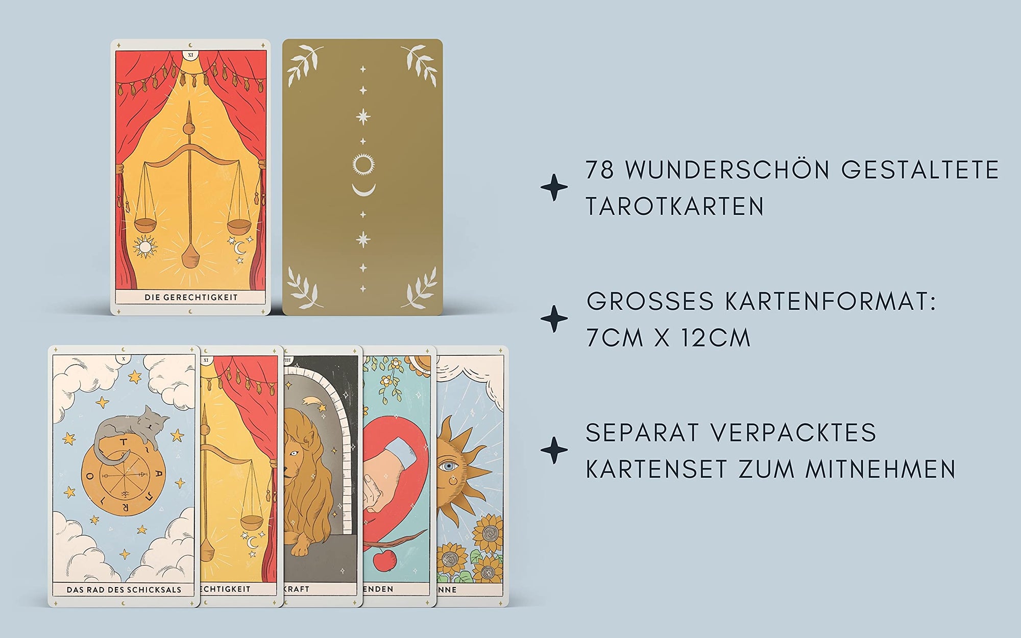 Tarot cards with book, set for beginners - by Verena Klindert 