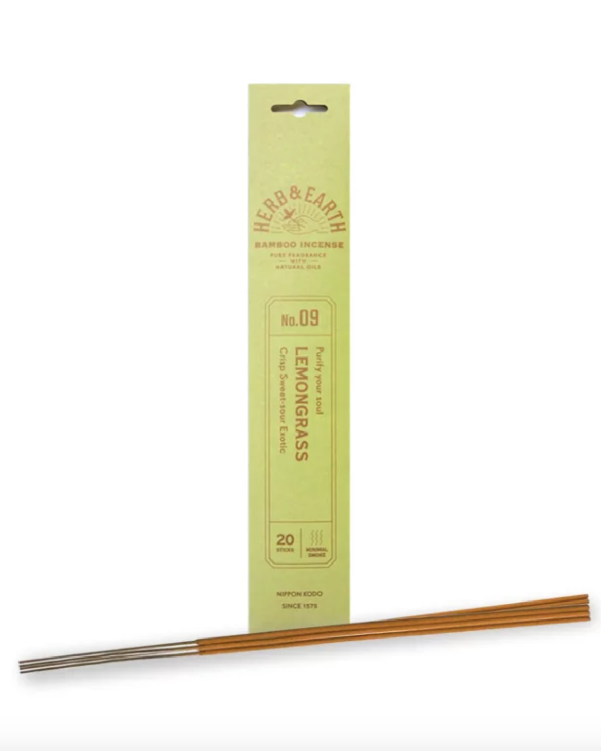Herb & Earth Japanische Räucherstäbchen Lemongrass – natürlicher Duft von NAVUCKO